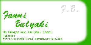 fanni bulyaki business card
